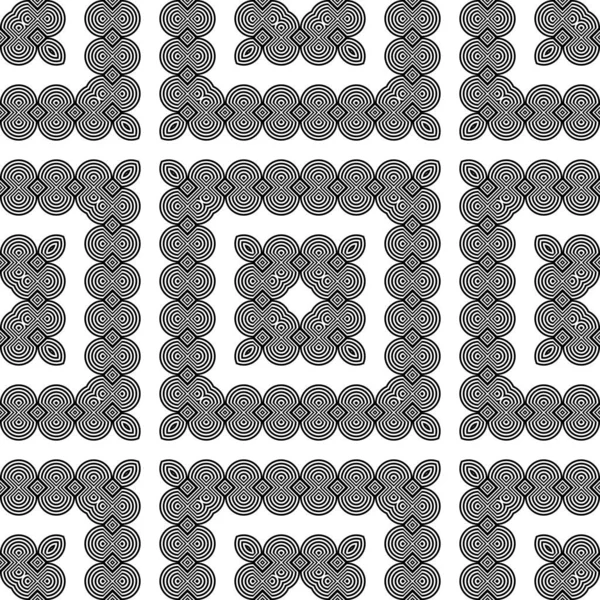 Design Motif Décoratif Monochrome Zigzag Sans Couture Fond Carré Abstrait — Image vectorielle