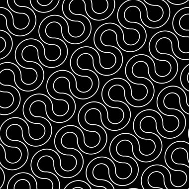 Kusursuz el sallama deseni tasarla. Soyut monokrom çizgili arka plan. Vektör sanatı