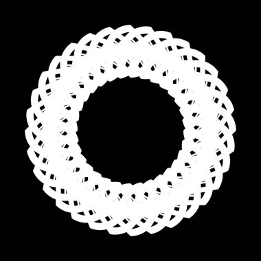 Monokrom dekoratif element tasarla. Soyut çember arkaplanı. Vektör sanatı illüstrasyonu