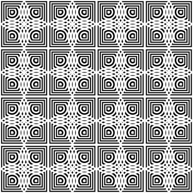 Kusursuz geometrik desen tasarla. Soyut monokrom rendeleme arka planı. Vektör sanatı