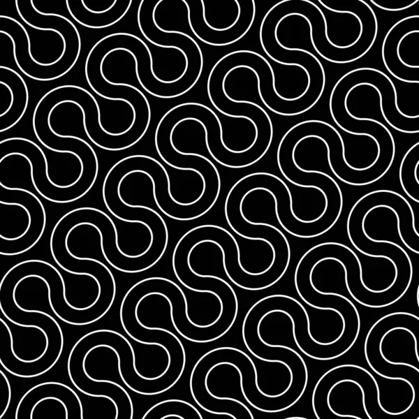 Kusursuz el sallama deseni tasarla. Soyut monokrom çizgili arka plan. Vektör sanatı