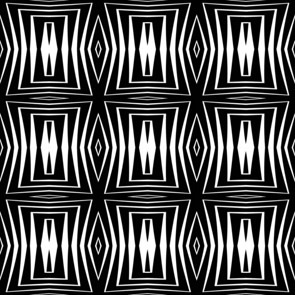 Дизайн Бесшовный Монохромный Геометрический Узор Абстрактный Полосатый Фон Векторное Искусство — стоковый вектор