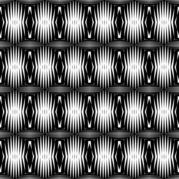 Entwerfen Sie Nahtlose Monochrome Geometrische Muster Abstrakter Streifenhintergrund Vektorkunst — Stockvektor
