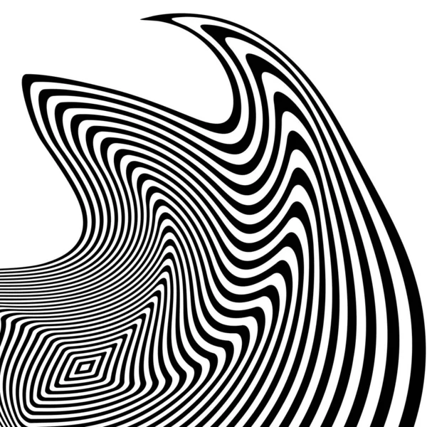 Design Monochrome Stripy Illusion Background Abstract Backdrop Vector Art Illustration — Stock Vector