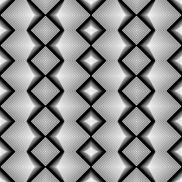 Entwerfen Sie Nahtlose Monochrome Zickzackmuster Abstrakter Geometrischer Gitterhintergrund Vektorkunst — Stockvektor