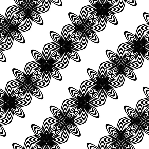 Diseño Patrón Decorativo Sin Costuras Fondo Encaje Monocromo Abstracto Arte — Archivo Imágenes Vectoriales