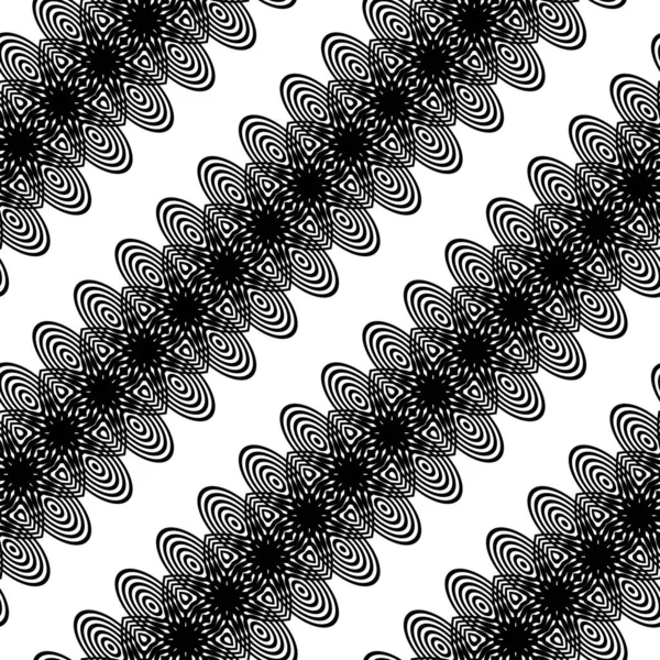 Ontwerp Naadloos Decoratief Patroon Abstracte Monochrome Kanten Achtergrond Vectorkunst — Stockvector