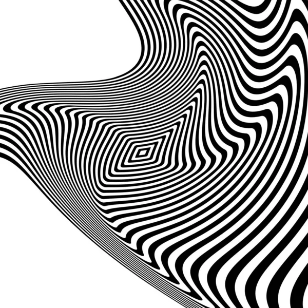 Navrhnout Monochromatické Pruhované Iluze Pozadí Abstraktní Pozadí Vektorová Ilustrace — Stockový vektor