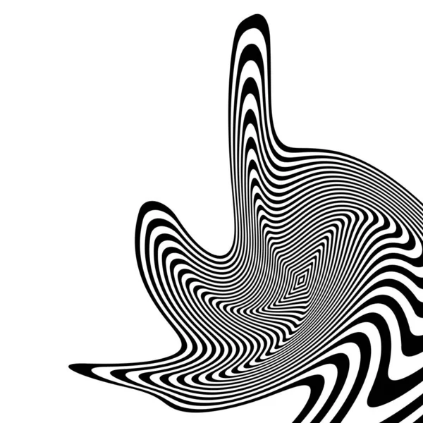 Design Monocromatico Stripy Illusione Sfondo Sullo Sfondo Astratto Illustrazione Vettoriale — Vettoriale Stock