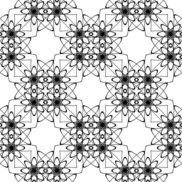 Dekoratif desenli tasarım. Soyut monokrom dantelli arka plan. Vektör sanatı