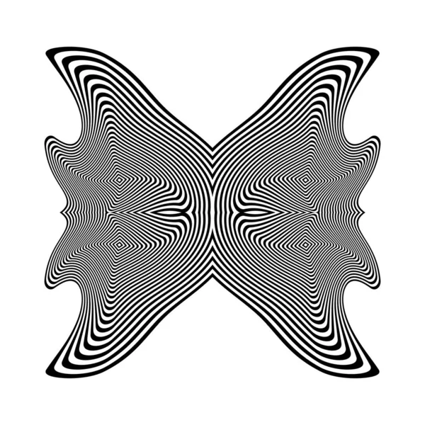 Дизайн Монохромного Стрічкового Ілюзійного Фону Абстрактний Фон Векторна Ілюстрація — стоковий вектор