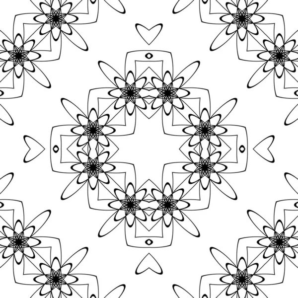 Design Motif Dentelle Décorative Sans Couture Abstrait Diamant Fond Monochrome — Image vectorielle