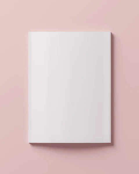 Blank magazine template on pink background - 3D illustration