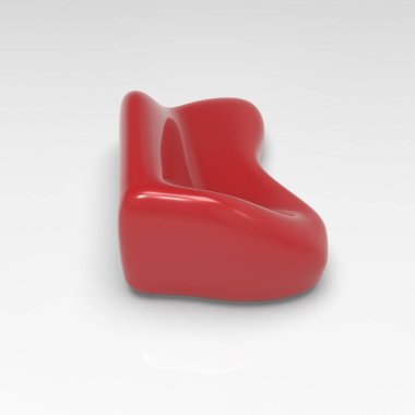 Bench Red 'in 3 boyutlu görüntüsü V5 numaralı kanepe şişirilmiş.