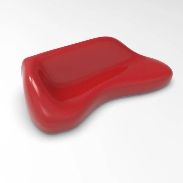 Imagem 3d do sofá inflado canto vermelho do banco v1 — Fotografia de Stock