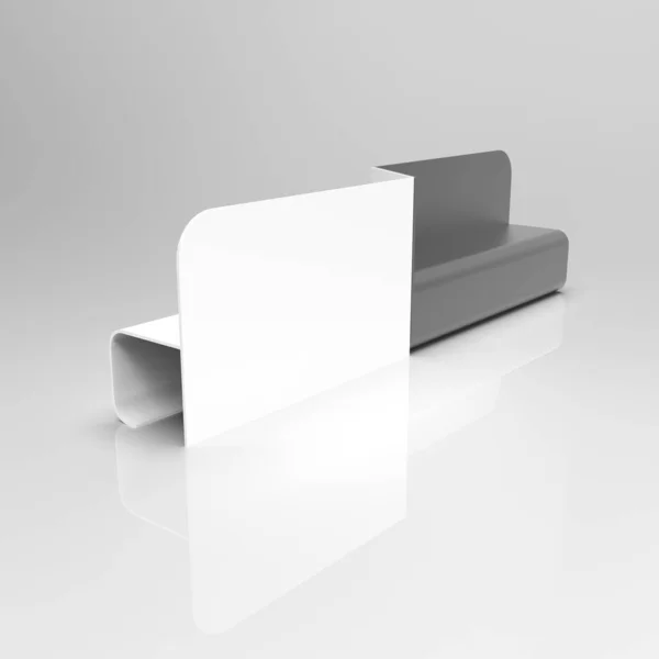 Imagen 3d de Double Bench blanco negro v4 — Foto de Stock