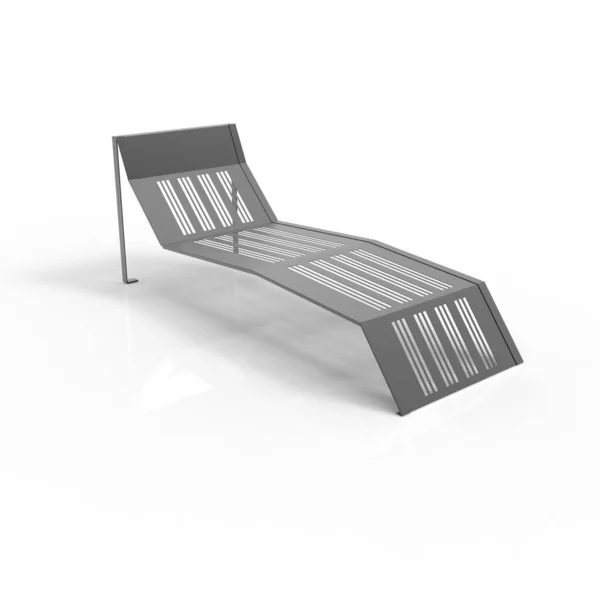 3d зображення перфорованого чорного кольору металевого сонячного ліжка v1 — стокове фото