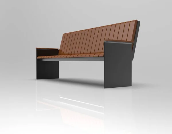 3D-bild av Bench Park och urban Luna 00003.jpg — Stockfoto