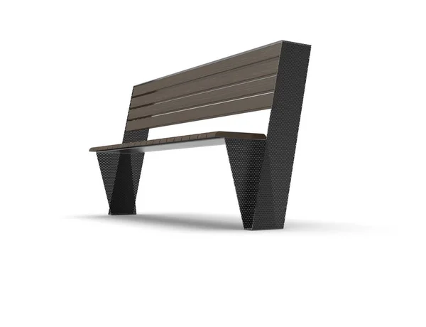 3d image of park Curved bench 00001.jpg — стоковое фото