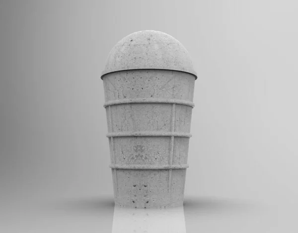 308. kadehteki Pedestal dondurmanın 3D görüntüsü. — Stok fotoğraf