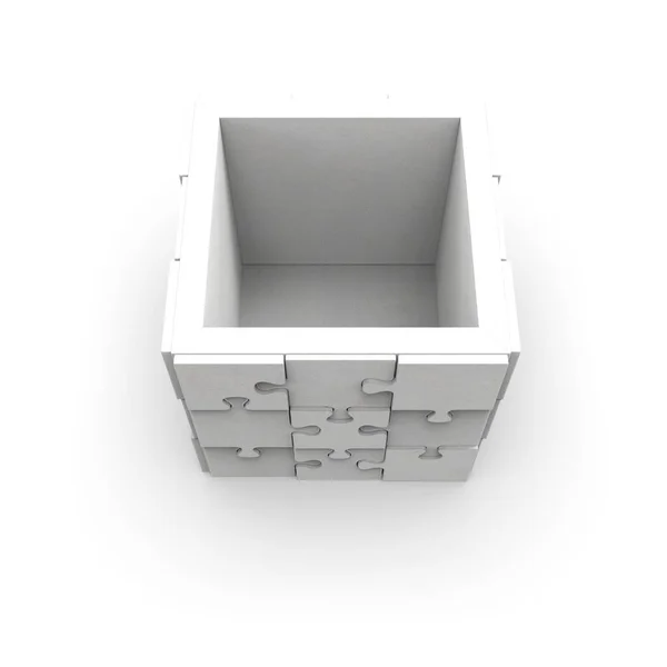 Çiçek saksısı yapboz kare 00009 'un 3d resmi