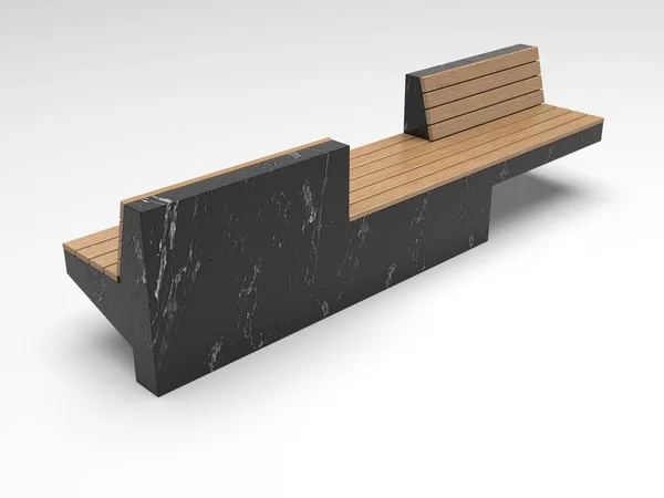 3D изображение двойной скамейки для парков и площадей 00001 — стоковое фото