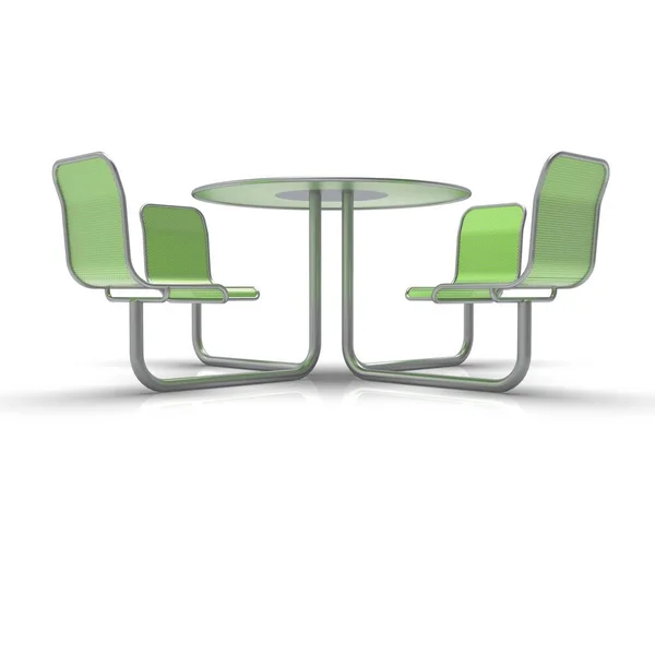 3d afbeelding van Kaleidoscoop outdoor tafel en stoelen 00002 — Stockfoto