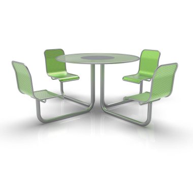 Kaleydoskop 'un 3 boyutlu görüntüsü açık masa ve sandalyeler 00001