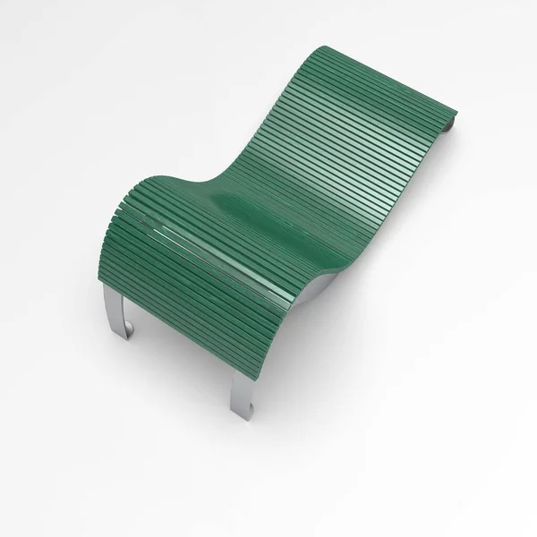 3d beeld van Park groene chaise longue 00004 — Stockfoto