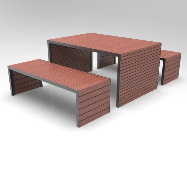 3d image of Street table Rook set 00001 — стоковое фото
