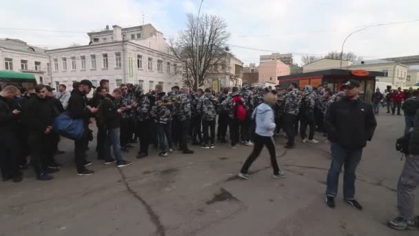 Kiev Oekraïne April 2019 Activisten Aanhangers Van National Corps Politieke — Stockvideo