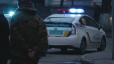 Kiev, Ukrayna. 9 Nisan 2019. Eylemciler ve ulusal Kolordu siyasi partinin destekçileri Ukrayna silahlı kuvvetleri yetkilileri yolsuzluk bir soruşturma talep için bir mitinge katılmak
