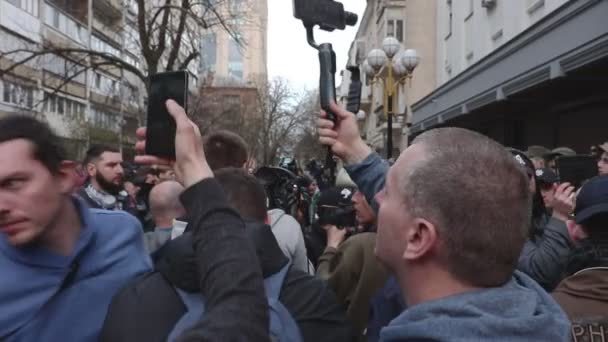 Kiev Ukraina Den April 2019 Aktivister Och Anhängare National Corps — Stockvideo