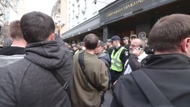 Kiev Ucrania Abril 2019 Activistas Partidarios Del Partido Político Del — Vídeo de stock