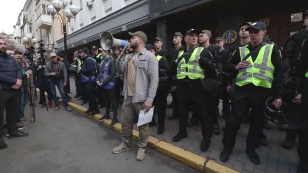 Kiev Ucraina Aprilie 2019 Activiștii Susținătorii Partidului Politic Corpului Național — Videoclip de stoc