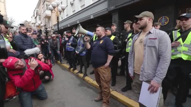 Κίεβο Ουκρανία Απριλίου 2019 Ακτιβιστές Και Υποστηρικτές Του Πολιτικού Κόμματος — Αρχείο Βίντεο