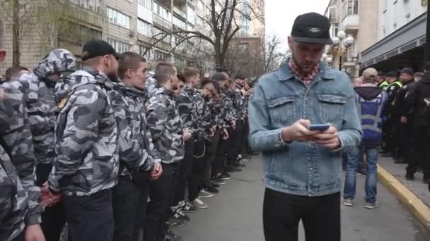 Kyiv Ukraina April 2019 Aktivis Dan Pendukung Partai Politik Korps — Stok Video