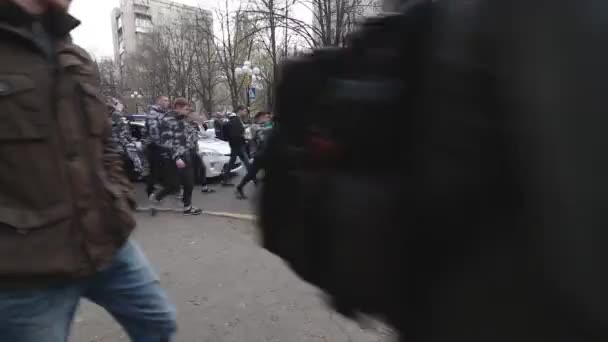 Kiev Ucrania Abril 2019 Activistas Partidarios Del Partido Político Del — Vídeo de stock