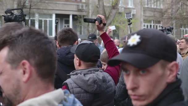 Kiev Ukraina Den April 2019 Aktivister Och Anhängare National Corps — Stockvideo