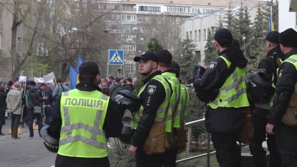 Kiev Ukraina Den April 2019 Aktivister Och Anhängare National Corps — Stockvideo