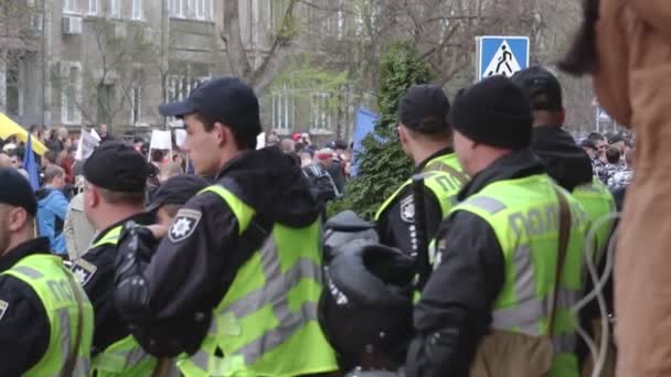 Κίεβο Ουκρανία Απριλίου 2019 Ακτιβιστές Και Υποστηρικτές Του Πολιτικού Κόμματος — Αρχείο Βίντεο