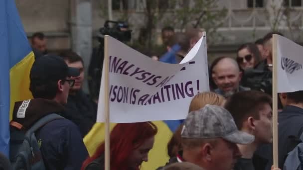 Kijów Ukraina Kwietnia 2019 Aktywiści Zwolennicy Korpusu Narodowego Partii Politycznej — Wideo stockowe