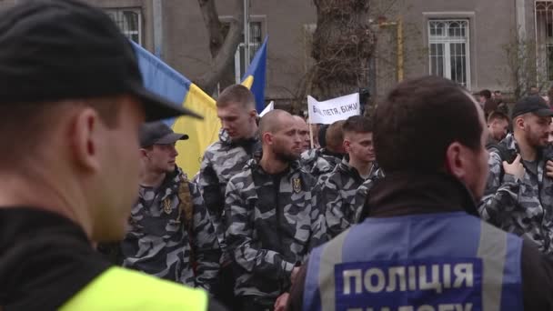 Kijów Ukraina Kwietnia 2019 Aktywiści Zwolennicy Korpusu Narodowego Partii Politycznej — Wideo stockowe