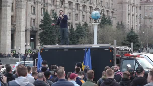 Kiev Ucrânia Abril 2019 Ativistas Apoiantes Partido Político Corpo Nacional — Vídeo de Stock