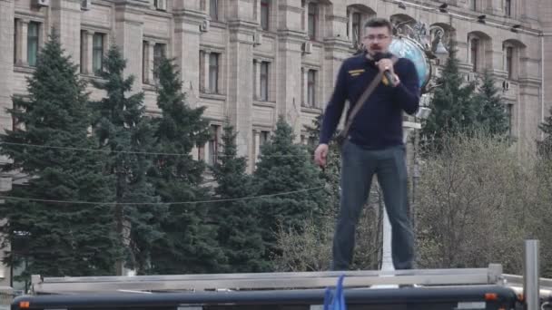 Kijów Ukraina Kwietnia 2019 Aktywiści Zwolennicy Korpusu Narodowego Partii Politycznej — Wideo stockowe