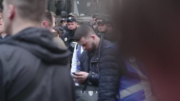 Kiev Ukraina Den April 2019 Aktivister Och Anhängare National Corps — Stockvideo