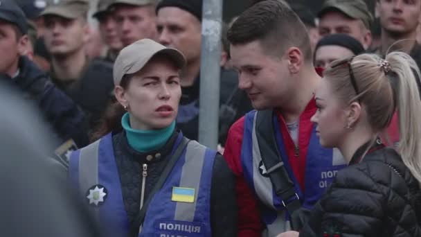 Киев Украина Апреля 2019 Года Активисты Сторонники Политической Партии Национальный — стоковое видео