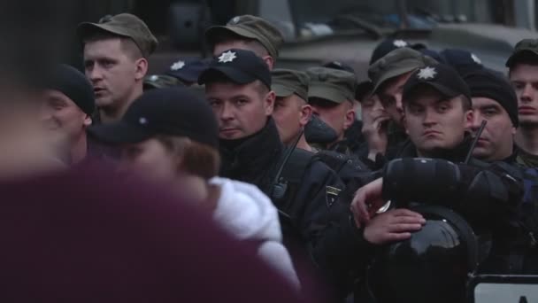 Kiev Ukraina Den April 2019 Aktivister Och Anhängare National Corps — Stockvideo