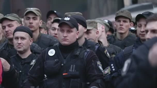 Kiev Oekraïne April 2019 Activisten Aanhangers Van National Corps Politieke — Stockvideo