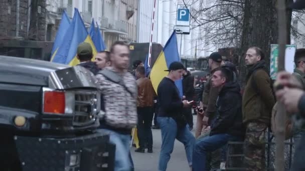 Kiev Ucraina Aprile 2019 Attivisti Sostenitori Del Partito Politico Del — Video Stock
